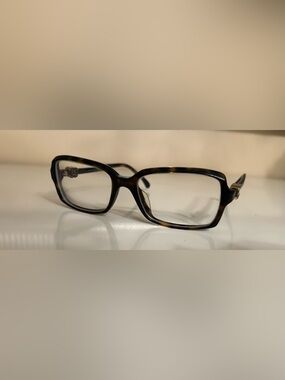 CHANEL Tortoiseshell Rectangular Glasses - Brown/Black
